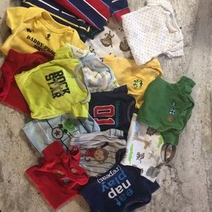 Lot of newborn boys onesies!